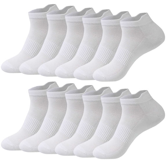 XIBUFE Breathable Socks for Men Size 13-15 White 6 Pairs Cotton Ankle Socks Men'S Thin Wicking Quarter Socks L,Thin Wicking Mens Ankle Socks Size 13-15