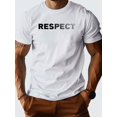 thumbnail image 1 of Bold message of respect G500 pure cotton men's T-shirt comfort fit, 1 of 6
