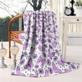 thumbnail image 2 of Purple Butterfly Flower Pattern Blanket,Comfortable Soft Flannel Throw Blanket,All Season,Warm Lightweight Blankets for Sofa Bed Couch Living Room Chair,60"x80", 2 of 4