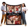 thumbnail image 3 of Custom Blanket with Photos Text Customized Blanket Personalized Flannel Throw Blankets for Adult Kid Birthday Christmas Fathers Mothers Valentines Day Customized Gift A Blankets, 3 of 5