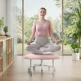 thumbnail image 1 of Pinmoco Ergonomic Cross Legged Swivel Chair, Adjustable Height and Teddy Fabric, Meditation Chair with Back Support in Pink, 1 of 9