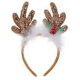 thumbnail image 3 of Holiday Time Sequined Reindeer Antler Headband, Brown, for Women and Teens, 3 of 3