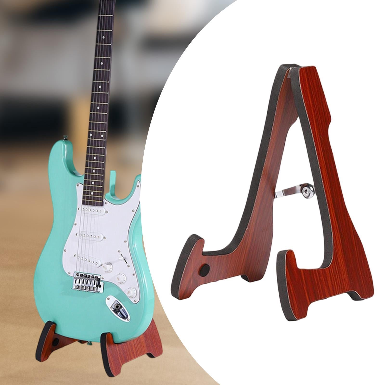 LeeQinersw Folding Guitar Stand Bracket Wooden Guitar Holder for Basses Electric Guitar Red Brown