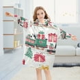 thumbnail image 5 of FORMRS Wearable Blanket Hoodie with Sleeves for Kids Cozy Flannel Sweatshirt, Christmas Train, 5 of 7