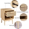 thumbnail image 4 of Boho Nightstand,Small Side Table Night Stand with Drawer Open Shelf,Bedside End Table with Wood Strip Decorated Drawer for Bedroom,Living Room,Dorm and Small Spaces (Natural), 4 of 6