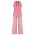 thumbnail image 4 of TTAO One Piece Rompers Overall for Girls Rhinestones Dance Bodysuit Disco Party Wide Leg Pants Playsuit Pink 12, 4 of 5