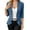 Blue, variant on Vintage Lightweight Cardigans for Women Ruffle Neck 3/4 Sleeve Elegant Casual Cardigan Top