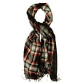 thumbnail image 2 of NYFASHION101 Women's Soft Tassel Tartan Plaid Shawl Scarf Wrap, Black/Red, 2 of 3