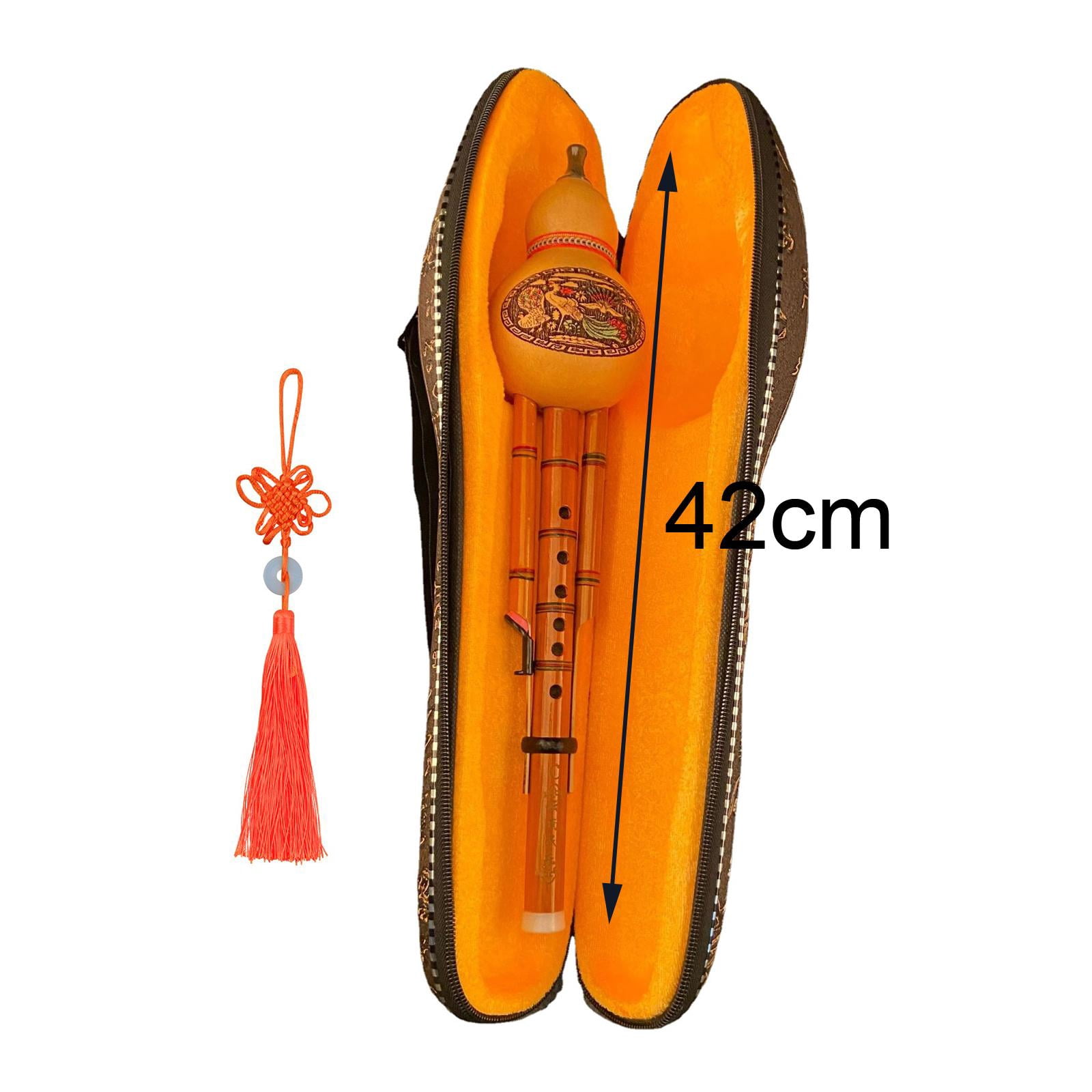 LeeQinersw Hulusi Flute Cucurbit Key Handmade Bamboo Hulusi Gourd Flute with Case for Music