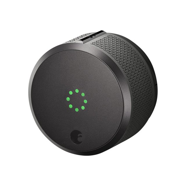 August Smart Lock Pro + Connect Hub - Wi-Fi Smart Lock for Keyless Entry - Works with Alexa, Google Assistant, and more – Dark Gray