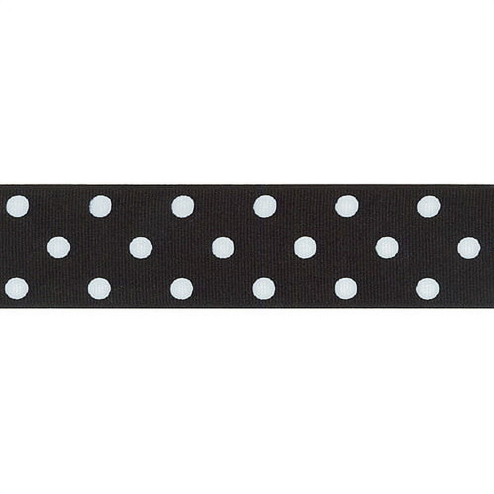 (3 pack) Offray Ribbon, Black with White Polka Dot 1 1/2 inch Grosgrain Polyester Ribbon for Sewing, Crafts, and Gifting, 9 feet, 1 Each