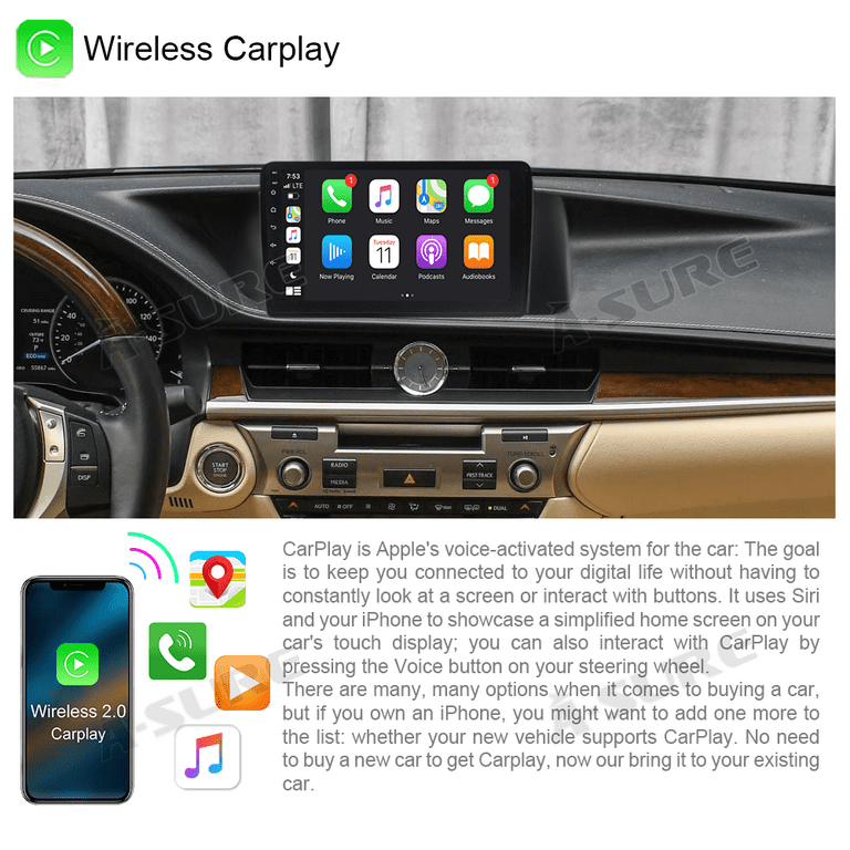 9'' Android 12 Apple CarPlay Android Auto for Lexus ES350 ES300h 2013-2018  Car Radio Stereo 2+32G