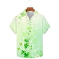 thumbnail image 5 of Blusa y camisa de manga corta con cuello vuelto para hombre Camisa de manga corta estampada para el Día de San Patricio Tops casuales con cuello vuelto Camisa Blusa Tops para hombre, 5 of 5