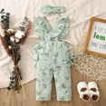 thumbnail image 4 of NZRVAWS Newborn Baby Girl Clothes Ruffle Suspender Long Pants Floral Print Romper Baby Girl Jumpsuit Bodysuit 6-9 Months, 4 of 8