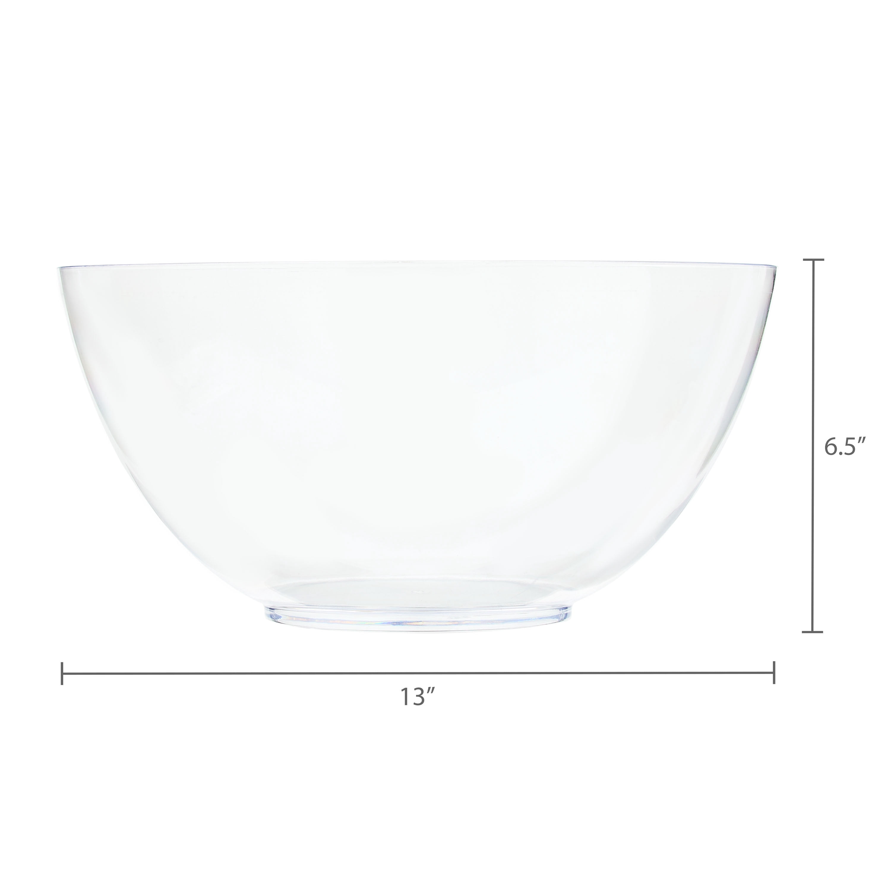 Way To Celebrate Classic Plastic Punch Bowl, Clear, 314 fl oz, 13.2 x 6.5 in
