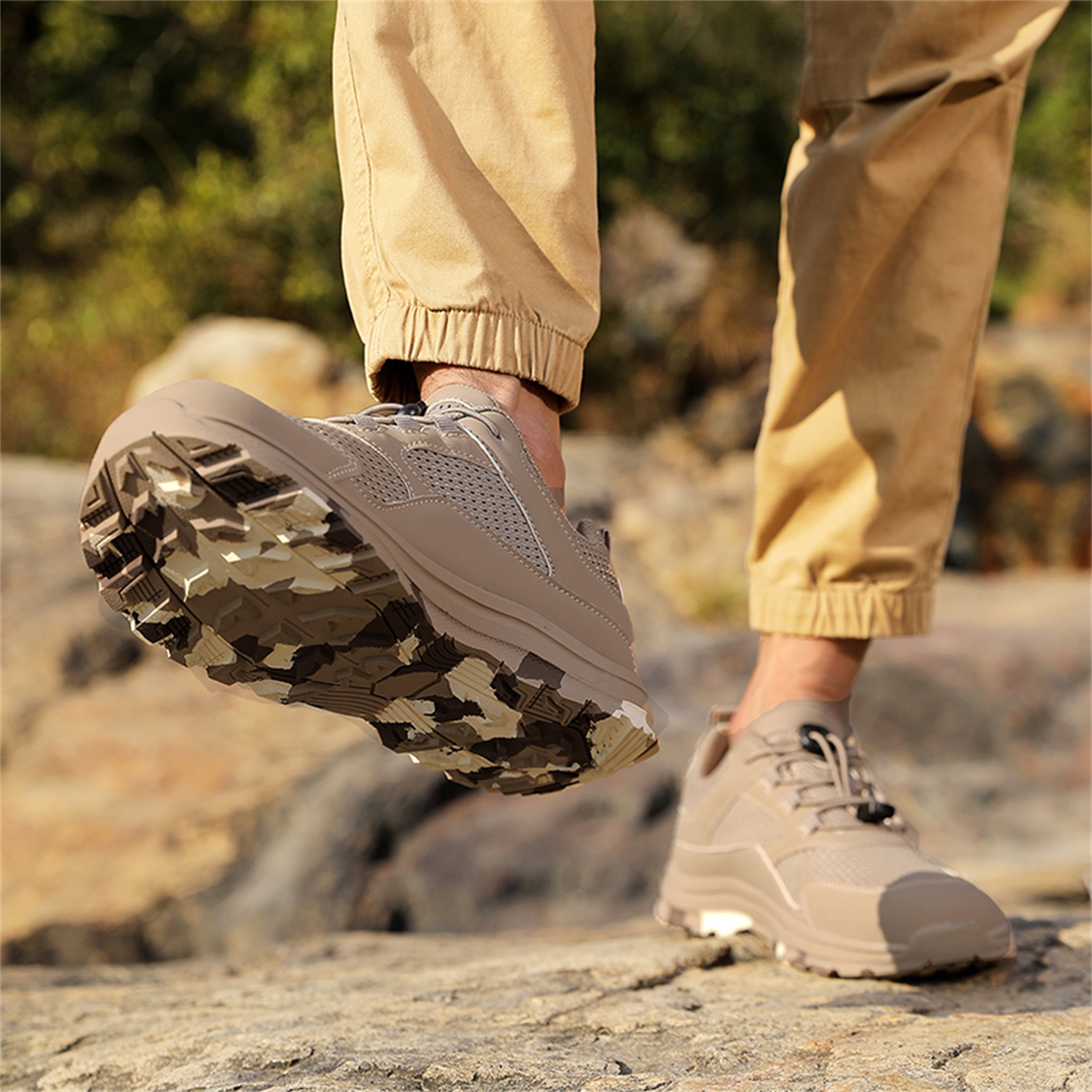 YOURDIARY Mens Lightweight Hiking Shoes Breathable Non-Slip Outdoor Trekking Shoes