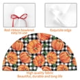 thumbnail image 4 of Lsque Autumn Pumpkins Gingham Print Christmas Tree Skirt, Tree Skirt with Ties or Velcro, Perfect for Holiday Decorations, Halloween, and New Year-30", 4 of 7