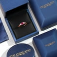 thumbnail image 5 of Gem Stone King 18K Rose Gold Plated Silver Red Ruby and Pink Lab Grown Diamond Engagement Ring for Women | 1.05 Cttw | Round 5MM | Gemstone July Birthstone | Size 7, 5 of 6