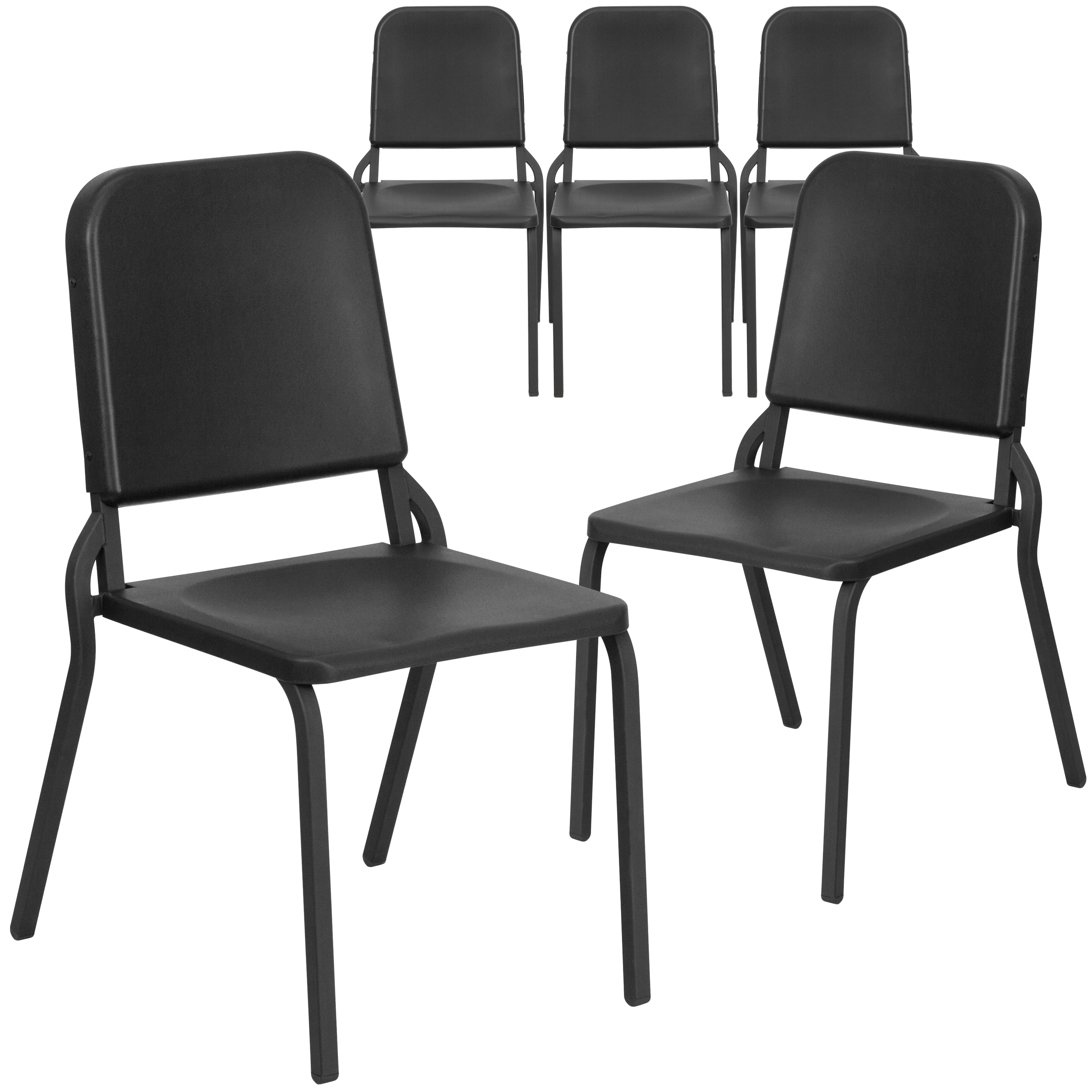 Lancaster Home 5PK Black High Density Stack Melody Band/Music Chair