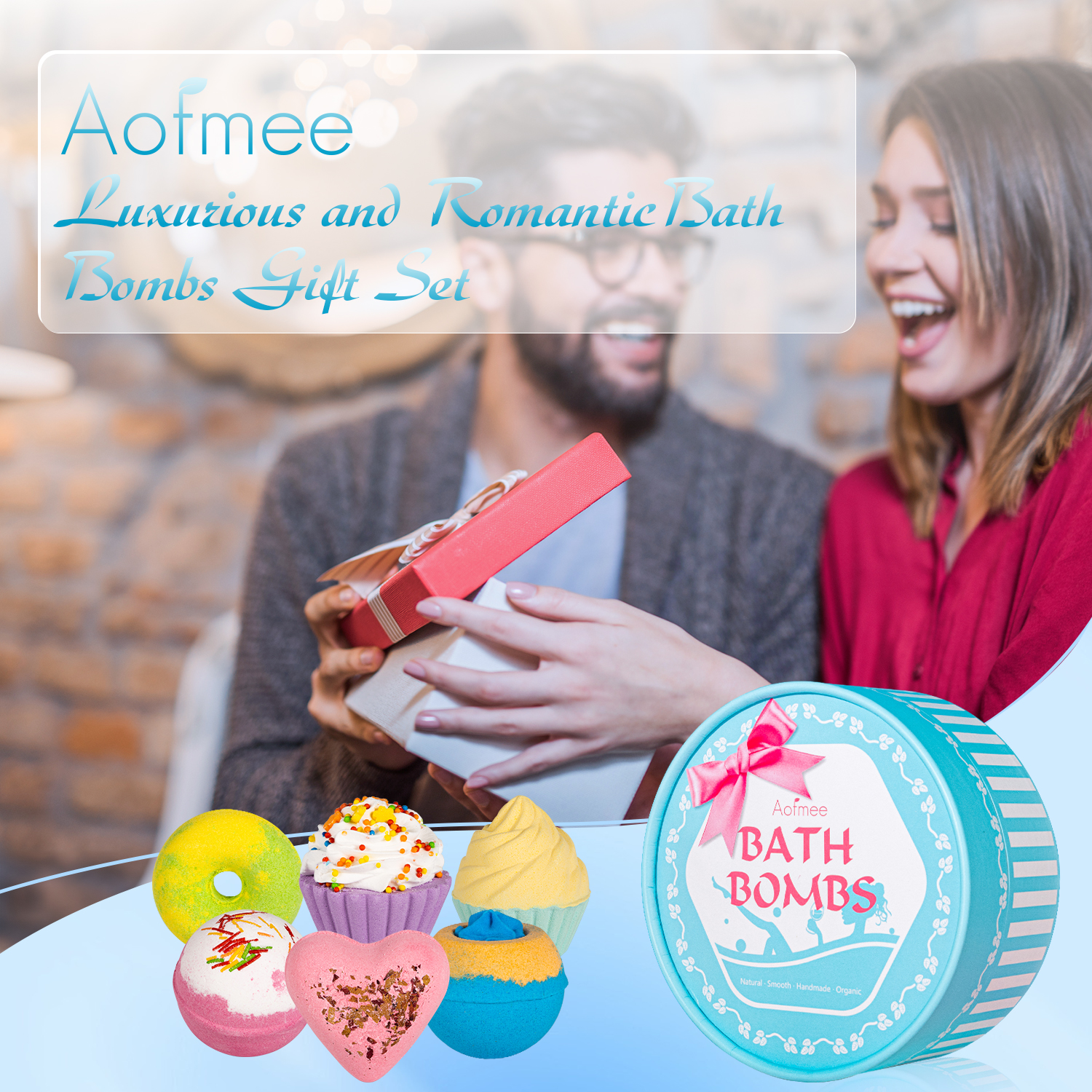 Aofmee Bath Bombs Set, 6 Scents, Lavender & Fruity photo 7