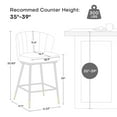 thumbnail image 2 of Foreate 26" Boucle Counter Height Bar Stools Set of 4 - with Channel Tufted Scalloped Back, 3" Thick Seat for Kitchen Counter, Gray, 2 of 7