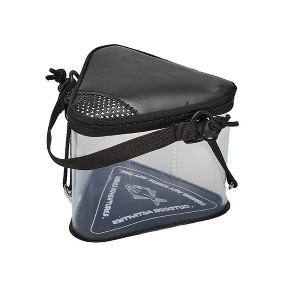 Transparent Live Fish Bucket Triangle Fishing Bucket Live Baits Container Portable Water Pail Minnow Bucket with Net Lid