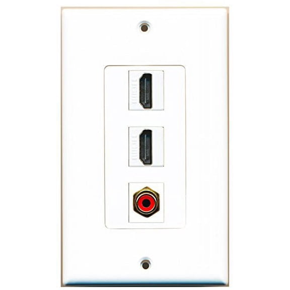 RiteAV - 2 Port HDMI and 1 Port RCA Red Decorative Wall Plate