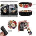 thumbnail image 7 of Uorisanigo Dahlia Print Auto Accessories Set 15 PCS Includes Front and Back Seat Covers Steering Wheel Protector Seat Belt Pads Coaster Trash Can Air Vent Box Rearview Mirror Cover Key Chains, 7 of 7