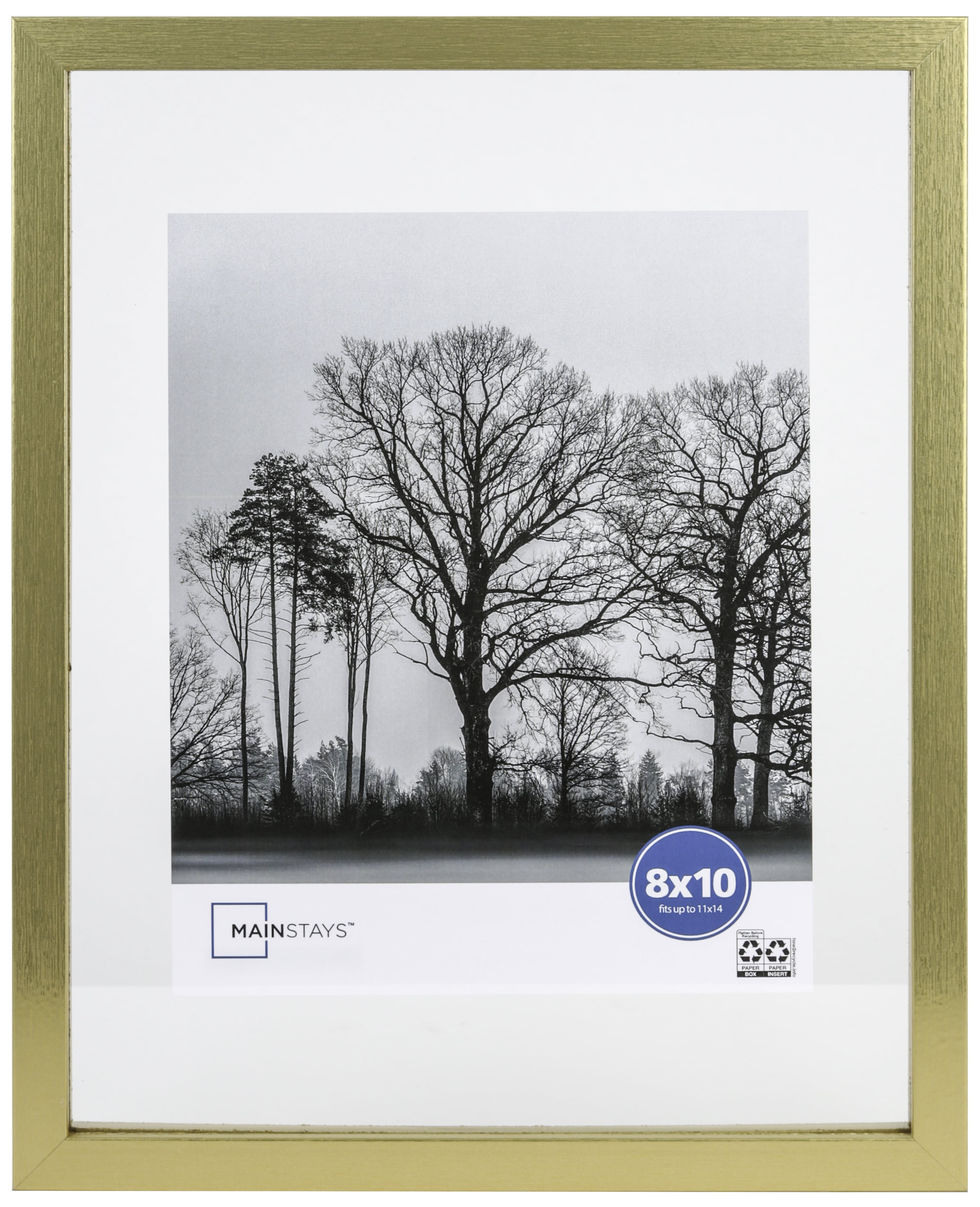 (2 pack) Mainstays – 8x10 Picture Frame – Gold Float Frame Linear Program Wall Photo Frame