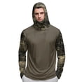 thumbnail image 5 of Havenx Mens Camo Sun Protection Shirts Long Sleeve Hooded Rapid Dry Shirt with Mask Uv Protection Rash Guard Shirts Fishing Casual Summer Lightweight Hiking Clothing,Dark Green 2XL, 5 of 5