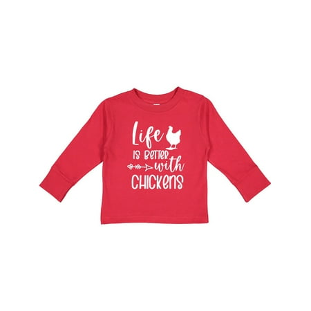 

Inktastic Life is Better with Chickens Gift Toddler Boy or Toddler Girl Long Sleeve T-Shirt