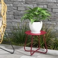 thumbnail image 3 of Hemoton Outdoor&Indoor Steel Patio Side Table, Weather Resistant Outdoor 18-inch Small Round End Table for Patio, Yard, Balcony, Garden,Poolside, Living Room, Bedroom, Red, 3 of 9