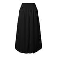 thumbnail image 6 of cocolona Womens Skirts for Women Summer Elastic High Waist Flowy Midi Skirts Fashion Casual Loose Beach Vacation A Line Skirts Black S, 6 of 7