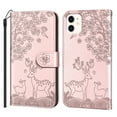 thumbnail image 1 of TOP SHE Case For iPhone 12 Pro / 12 6.1",Sika Deer Flip Synthetic Leather TPU Case Cover with Elegant Wallet Lanyard Anti-Scratch Shockproof Bumper Case,Rosegold, 1 of 7