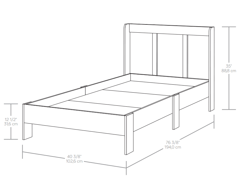 Sauder Parklane Platform Twin Bed With, Ameriwood Twin Storage Bed Assembly Instructions