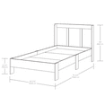 Sauder Parklane Platform Twin Bed with Headboard, Cobblestone