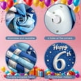 thumbnail image 4 of Blue Silver Theme Happy 6th Birthday Banner Starry Design 6th Birthday Display Glitter Balloons Silver Number Decor Kids Birthday Backdrop for 6th Birthday Party Kids Celebration Indoor Decoration, 4 of 9