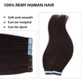 thumbnail image 3 of AmPm Hair Extensions for Women Tape In 20pcs 22 Inch 50g /Medium Brown/ Ombre 100% Remy Human Hair Balayage Rooted Hair Invisible Seamless Skin Weft Double Side Tape Hair, 3 of 7
