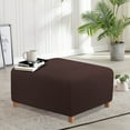 thumbnail image 6 of TAOCOCO Ottoman Cover Rectangle Folding Storage Covers Ottoman Slipcovers Removable Footstool Protect Footrest Covers Chocolate, 6 of 8