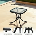 thumbnail image 3 of Zimtown 18" Square Tempered Glass Outdoor Patio Side Table, Metal Frame End Table, Black, 3 of 8