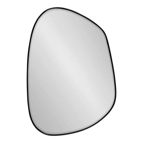 Kate and Laurel Ponder Modern Irregular Wall Mirror, 22 x 30, Black, Mid-Century Decorative Wavy Puddle Hanging Mirror for Asymmetrical Home Decor Style