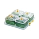 thumbnail image 5 of Plato de frutos secos Tarro de galletas con tapas Tazón de dulces decorativo multifuncional para Green 4 cuadrícula, 5 of 9