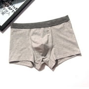 Men Underwear Soft Comfortable Boxers Cotton Boxer Men Solid Boxer Shorts gray 9871 XL