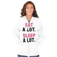 thumbnail image 4 of Funny Lazy Eat Sleep A Lot Saying Unisex Fleece Graphic Zip Up Hoodie Brisco Brands 4X, 4 of 5