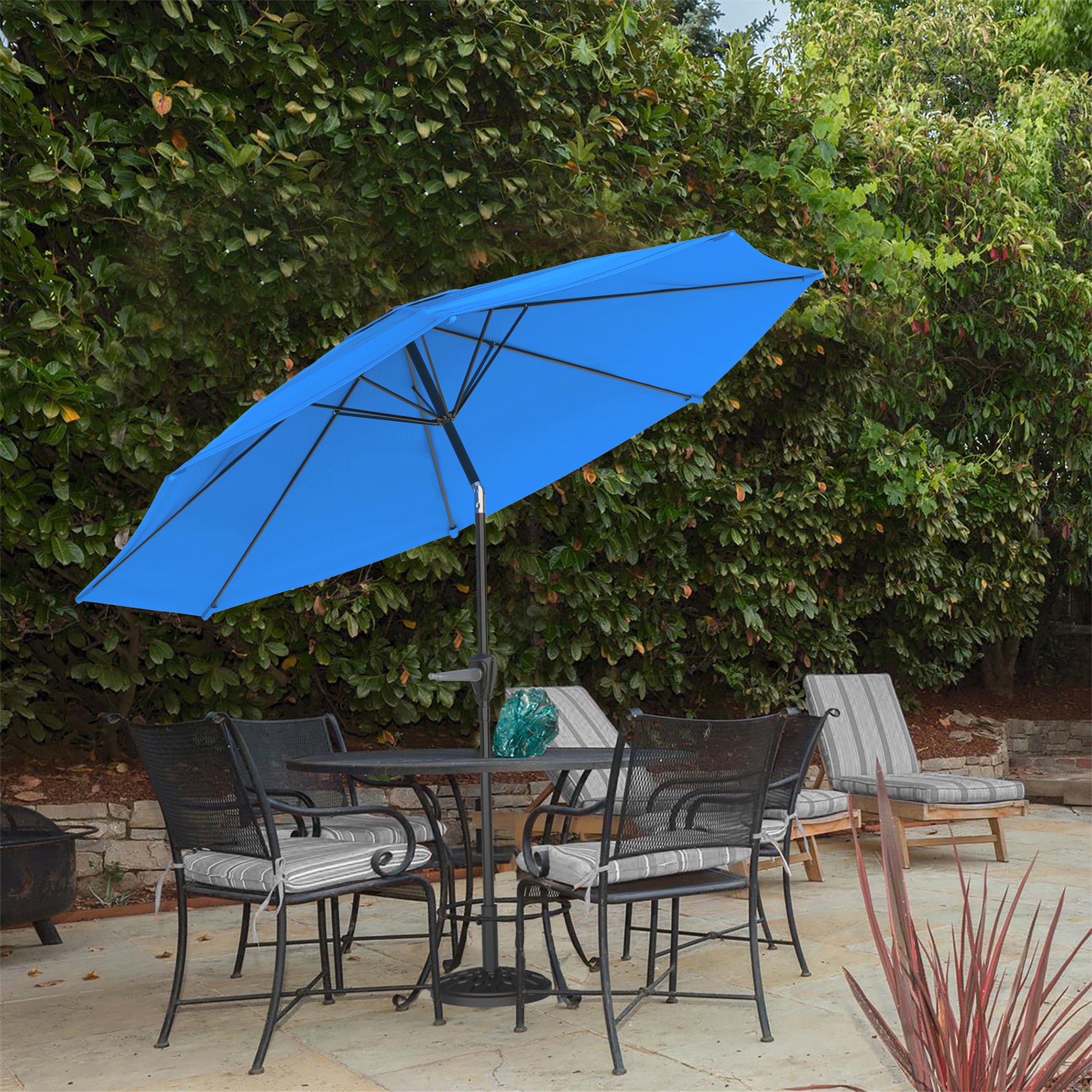 Pure Garden 10FT Patio Umbrella - Vented Canopy with Tilt (Brilliant Blue)