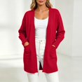 thumbnail image 6 of COMVALUE Women's Classic Cardigans Long Sleeve Open Front Casual Knit Cardigan Sweaters Coat Soft Outwear (Red, XL), 6 of 7