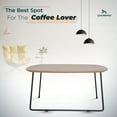 thumbnail image 6 of LeisureMod Square Coffee Table with Oak Wood Top and Powder-Coated Iron Base for Modern Home, Living Room Pemborke Collection in Natural Wood, 6 of 14