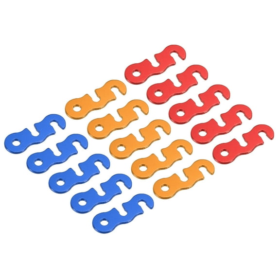 Uxcell 1.7 x 0.6 Inch Aluminum Alloy Guyline Cord Adjusters, Tent Rope Adjusters Portable for Camping, 3 Color 30Pcs