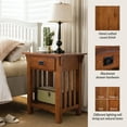 thumbnail image 5 of Leick Home Solid Wood Mission End Table with Drawer, Medium Oak Finish, 5 of 19