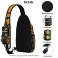 thumbnail image 3 of Sling Backpack,Halloween Bat Silhouette Pattern Crossbody Bag with Water Bottle Holder,Waterproof Sling Bag for Men/Women with Chest Phone Holder for Hiking,Travel, 3 of 6
